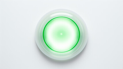 Poster - green light fluorescent button isolated on the background of computer graphics website design