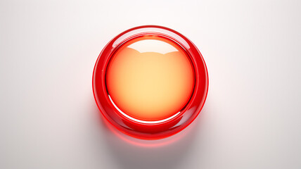Aufkleber - red light fluorescent button isolated on the background of computer graphics website design