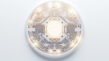 Aufkleber - white computer chip light fluorescent button isolated on the background computer graphics website design