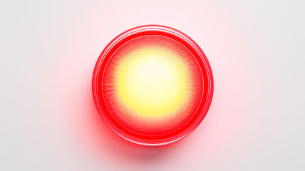 Wall Mural - red light fluorescent button isolated on the background of computer graphics website design