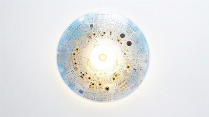 Aufkleber - white computer chip light fluorescent button isolated on the background computer graphics website design