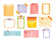 Set of Watercolor sticky and memo label elements vector illustration
