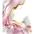 Abstract marble dusty rose blush liquid watercolor background with gold lines. Royal pink taupe alcohol ink drawing effect backdrop for obituary, menu, invitation, corporate flyer. Generative AI.