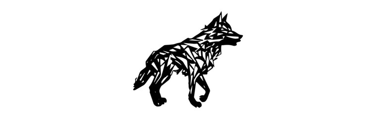 Wall Mural - wolf vector black and white background