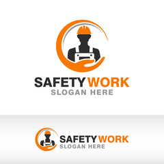 safety work logo design vector template