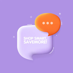 Wall Mural - Shop smart, savemore bubble. Pop art, purple, shop smart, savemore. Vector icon