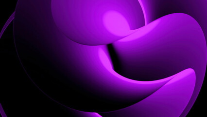 Poster - Abstract bright round 3d complex shape in rotating motion. Design. Curved figure and game of light and shadow.