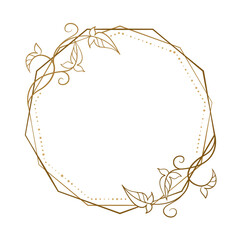 Wall Mural - Vector round floral frame with ivy leaves decoration