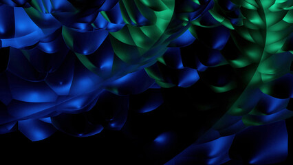 Poster - Abstract endless digital waves all over the screen. Design. Colorful flexible plastic material.
