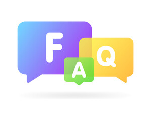 Canvas Print - FAQ icon. Flat, color, FAQ sign. Vector icon