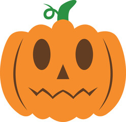 Poster - Creepy orange halloween pumpkin vector icon