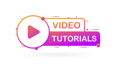 Poster - Video tutorials button. A flat purple 