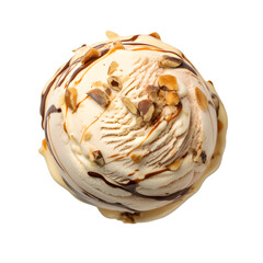 Wall Mural - Front view of  Peanut Butter Cup ice cream isolated on a white transparent background 