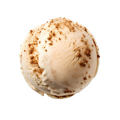 Wall Mural - Front view of Tiramisu ice cream isolated on a white transparent background 