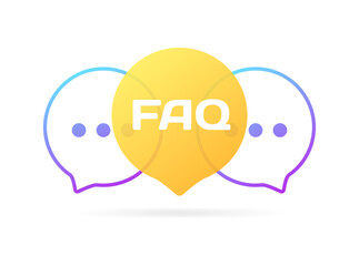 Poster - FAQ icon. Flat, color, survey icon, faq sign. Vector icon