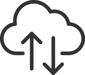 Poster - Technology icon vector cloud computing connection. Big data global server. Line design symbol.