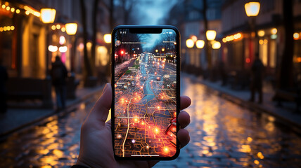 idea navigation map in smartphone.