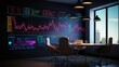 © brillianata - Stock market growth graph, financial neon chart on screen in modern office