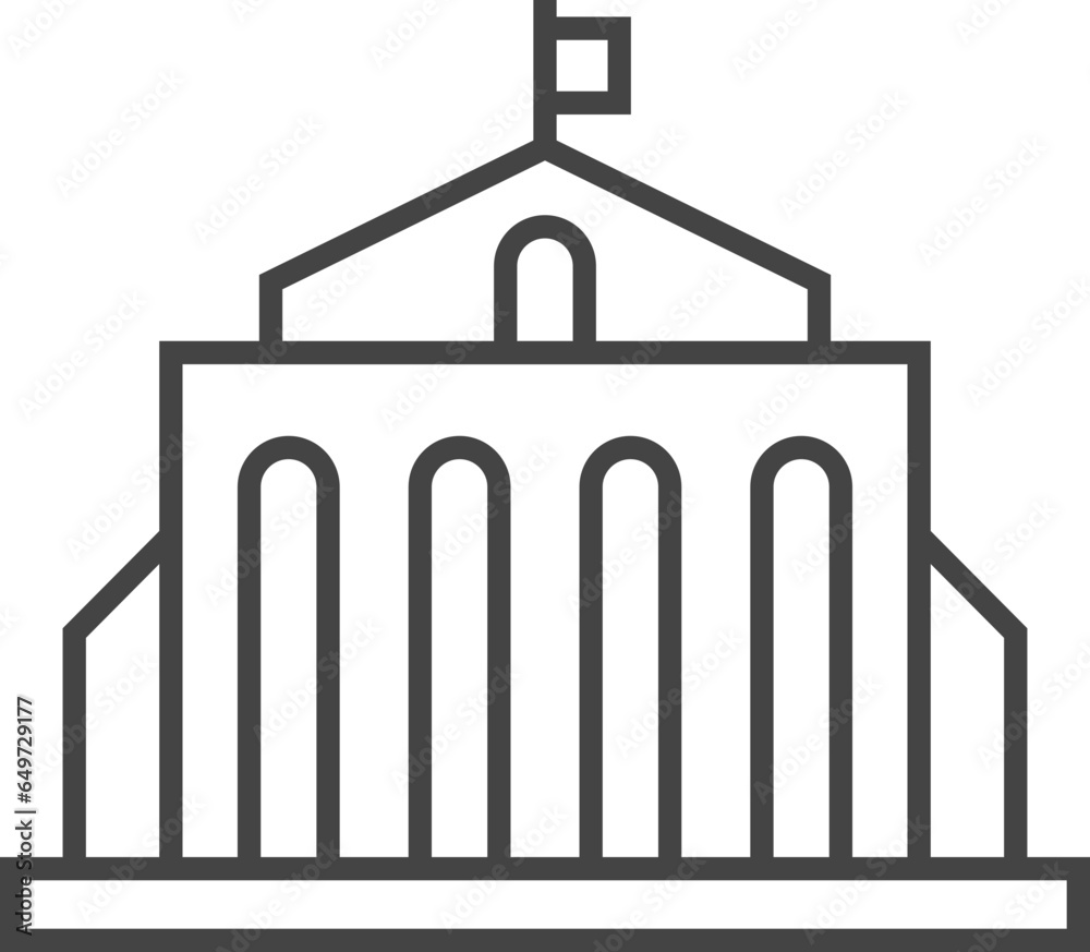 Government icon vector. Building construction symbol. Architecture ...