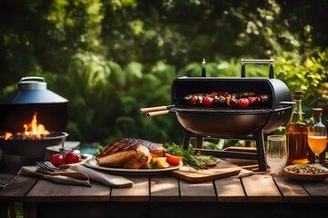 Wall Mural - barbecue on the grill