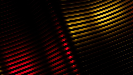Poster - Striped geometric background. Design. Bending hypnotic rows of narrow stripes.
