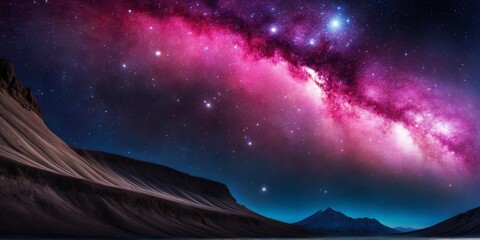 Wall Mural - Starry Night Sky. Universe Exploration and Astronomy. Supernova Desktop Background.