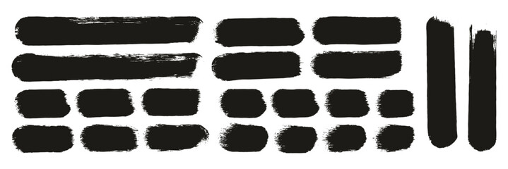 Poster - Round Sponge Thick Artist Brush Straight Lines High Detail Abstract Vector Background ULTRA Set 