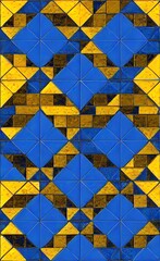 yellow and blue mosaic, abstract background with colorful pattern