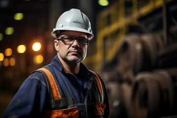 Poster - Happy professional Worker-Heavy Industry Engineer