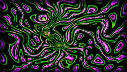 Poster - Abstract motion background, shining lights, sparks, particles and energy waves. Motion. LSD hallucinations with changing stains.