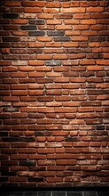 Brick Wall With Cracks, Vertical Frame, Poster Retro Background.