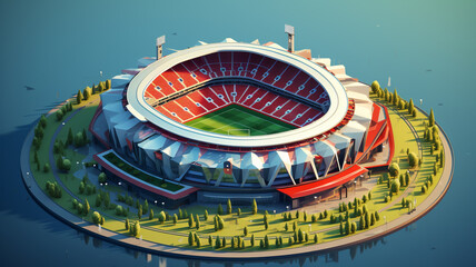 3d of football stadium. sport concept. generative ai
