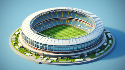 3d of football stadium. sport concept. generative ai