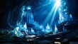 Crystal Caves Reflecting Ethereal Light, Nature's Subterranean Chandeliers