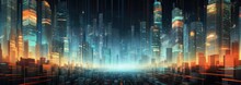 An Abstract Background Of Some Lines In The Style Of Futuristic Cityscapes Generative AI