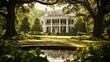 © sevector - mansion southern plantations historic illustration south home, oak united, states landscape mansion southern plantations historic