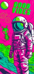 Wall Mural - Neon colors astronaut 