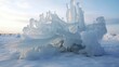 © sevector - snow arctic ice sculptures illustration winter travel, cold sculpture, blue sea snow arctic ice sculptures