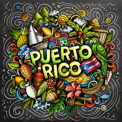Sticker - Puerto Rico cartoon doodle illustration