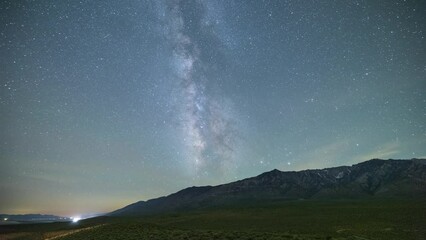 Wall Mural - beautiful time lapse of the stars moving across the night sky in california. sierra nevada mountains