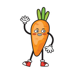 Canvas Print - vegetable cartoon character carrot