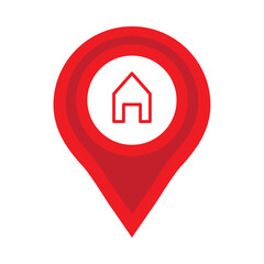 Canvas Print - pin icon location home search