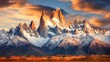 patagonia patagonian peaks dramatic illustration chile del, paine south, america autumn patagonia patagonian peaks dramatic