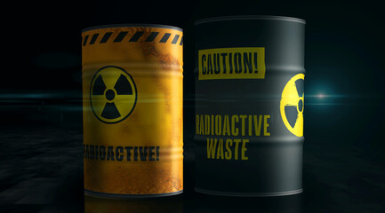 Wall Mural - Nuclear radioactive waste barrels