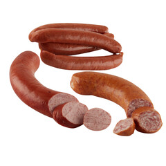 Wall Mural - Salami Sausage cut out isolated transparent background