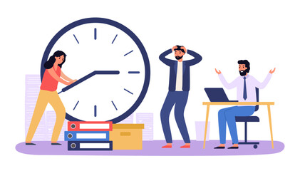 Poster - work time management, organize own shift at workpalce