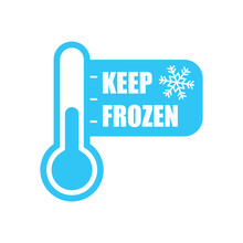 Keep Frozen Label Design. Cold Product Sign And Symbol.