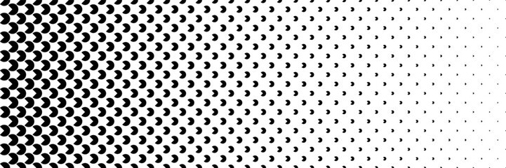 Aufkleber - horizontal black halftone of three quarters design for pattern and background.