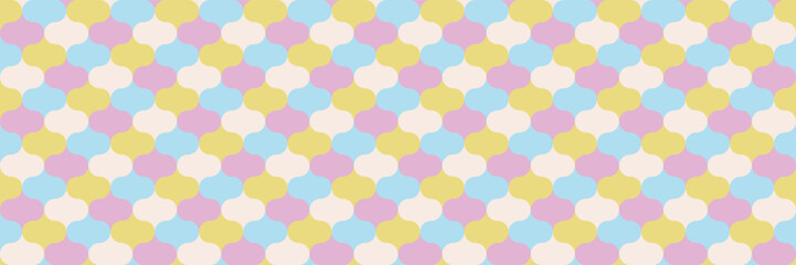 Aufkleber - horizontal sweet pastel modern geometric design for pattern and background.