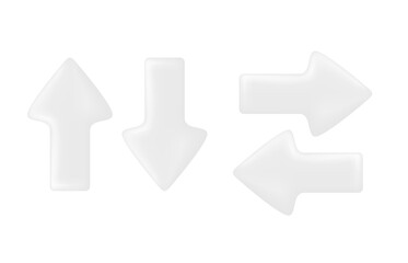 Poster - 
White arrows clipart isolated on white background. 3d vector element